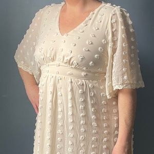 Cream poof maxi dress